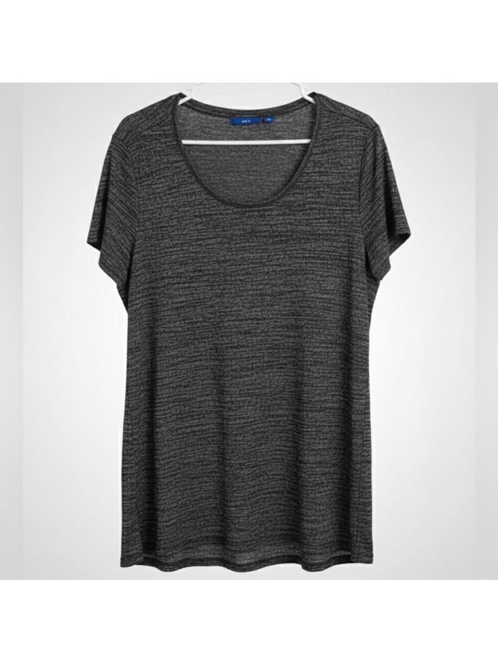 Apt. 9 Women's XXL Space Dye Scoop Neck T-Shirt Grey